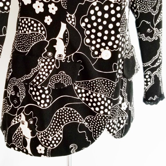 Swinging 60's Black & White Blazer (S) - Picture 5 of 7